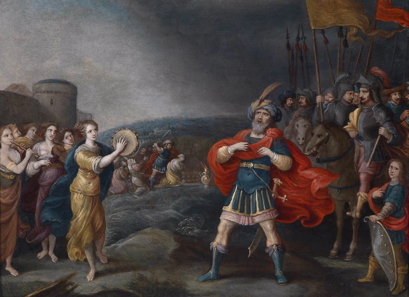 Il generale vittorioso Jephta incontra sua figlia